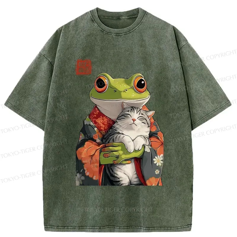 Cute Cat Frog Ukiyo-e Tee