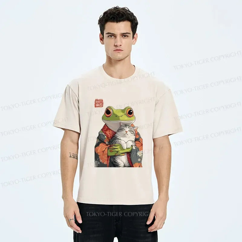 Cute Cat Frog Ukiyo-e Tee