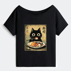 Vintage Japanese Sushi Cat T-Shirt