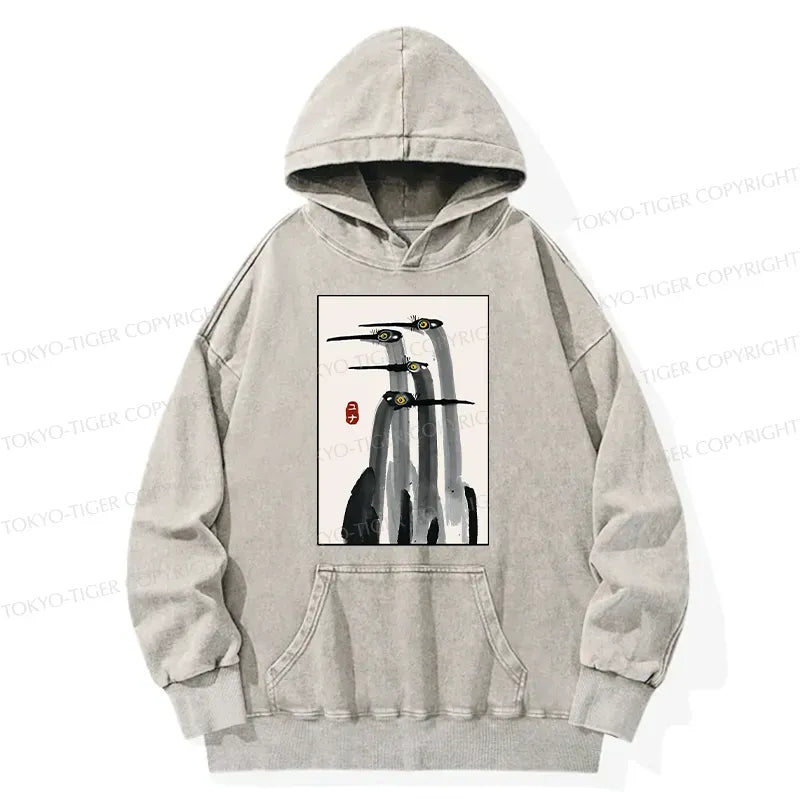 Vintage Crane Hoodie for Casual Streetwear