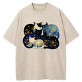 Kyoto-Lion Recharging Cats Washed T-Shirt