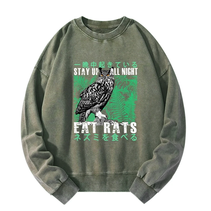 japanese owl sweatshirt for daily wear