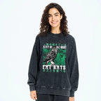 washed unisex sweatshirt with owl design