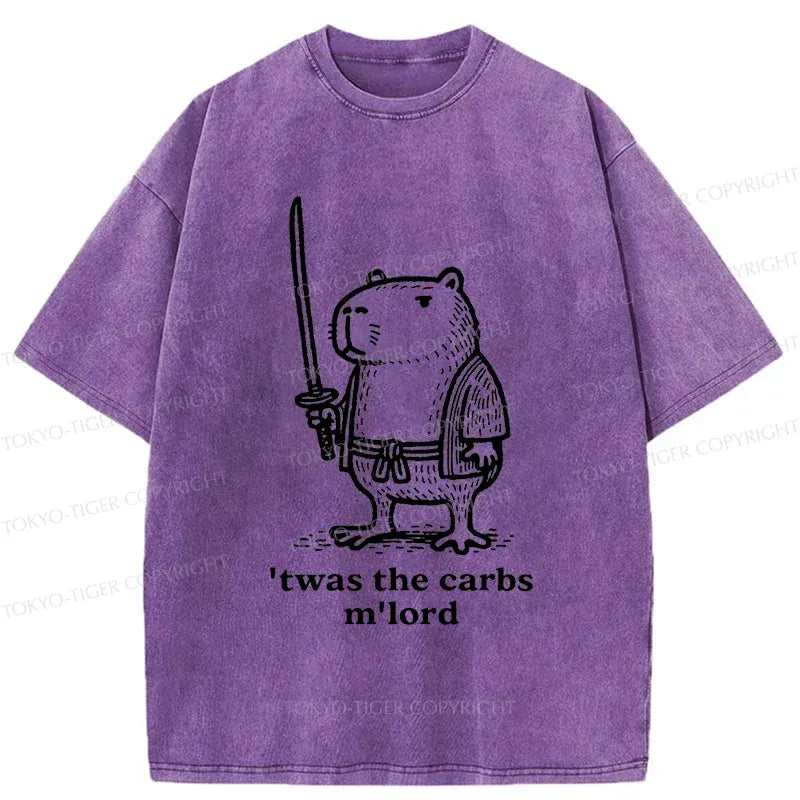 Obese Capybara Washed T-Shirt for Gift Idea