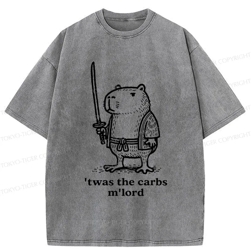 Obese Capybara Washed T-Shirt for Gift Idea