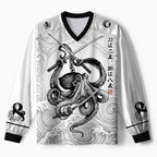 Kyoto-Lion Samurai Octopus Warrior Paneled Long Sleeve Jersey