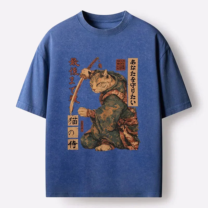 Retro Funny Cat Tee for Daily Wear