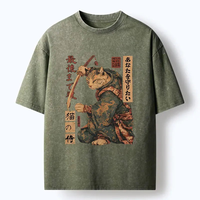 Retro Funny Cat Tee for Daily Wear