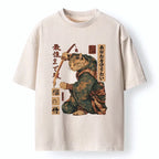 Retro Funny Cat Tee for Daily Wear