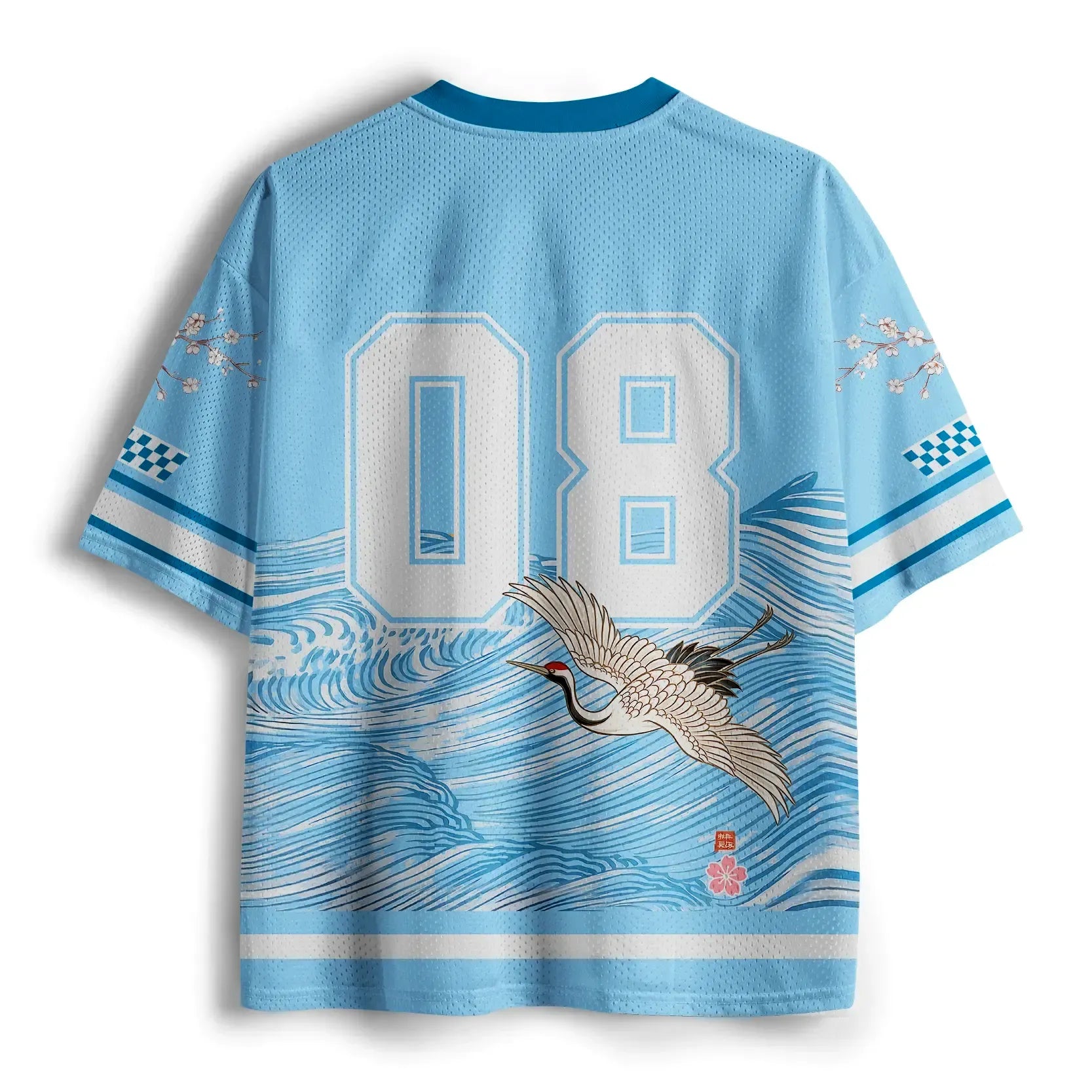 Japanese Waves Mesh Jersey for Daily Wear