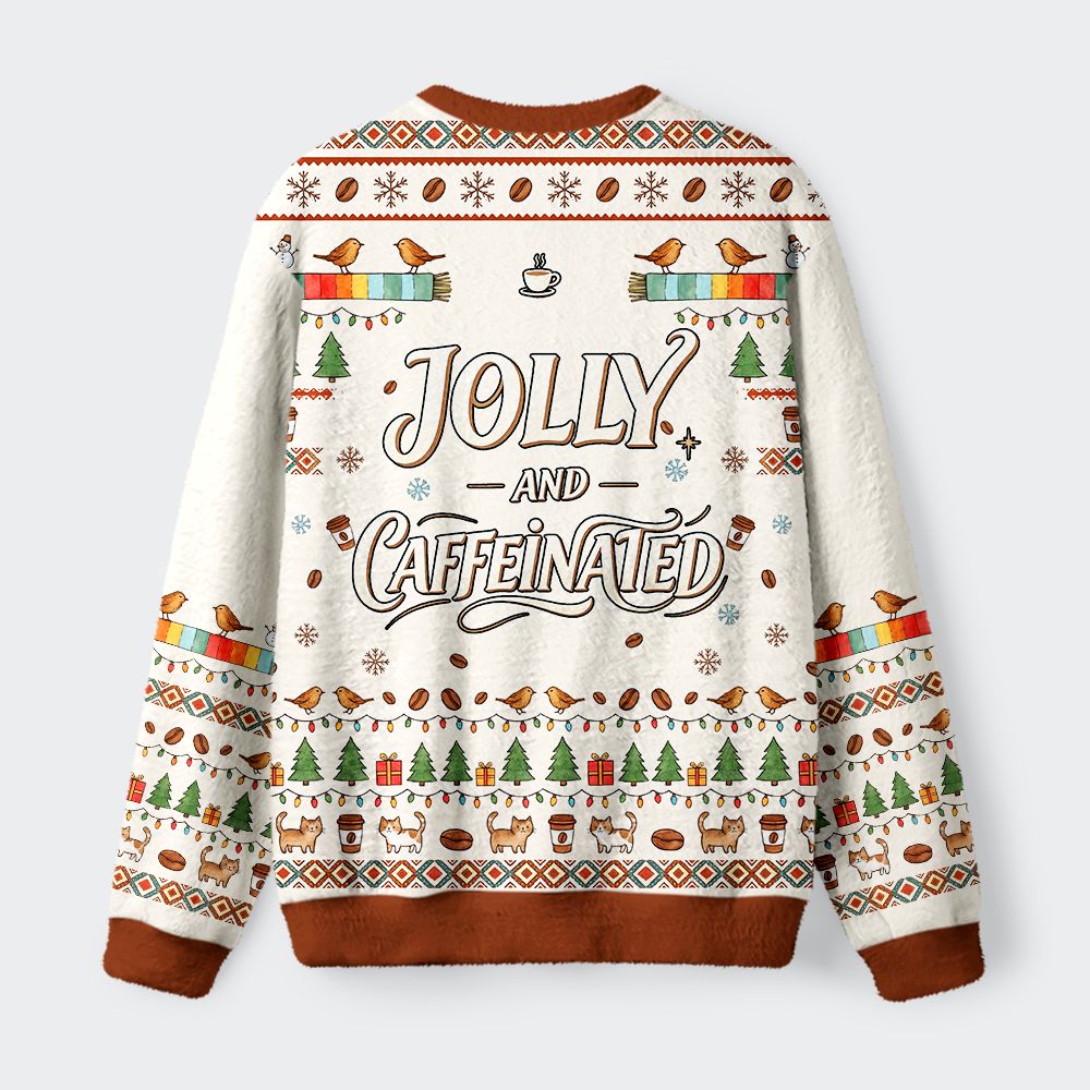 Kyoto-Lion Cat’s Cozy Christmas Fuzzy Christmas Ugly Sweatshirt