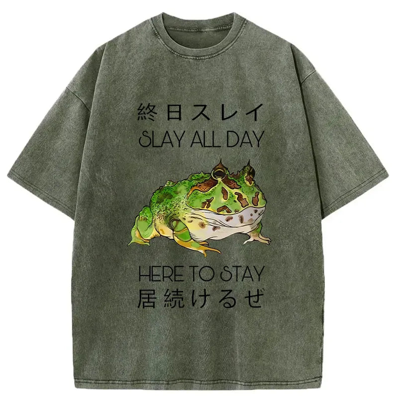 Kyoto-Lion Slay All Day Washed T-Shirt
