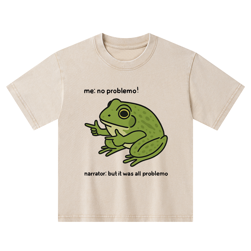 Kyoto-Lion Stupid Frog Meme Kids Washed T-Shirt