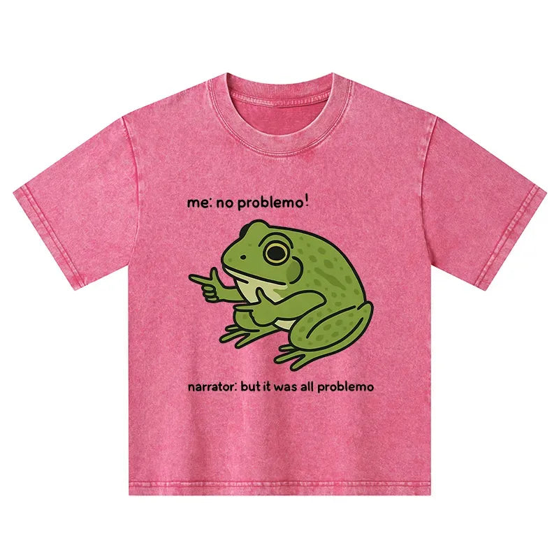 Kyoto-Lion Stupid Frog Meme Kids Washed T-Shirt
