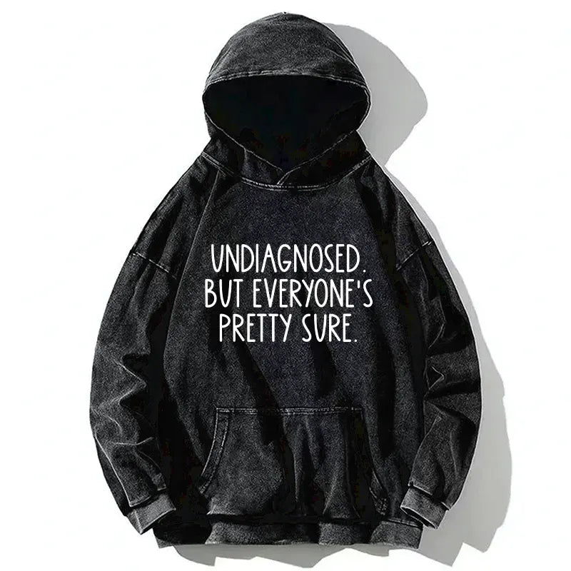 Kyoto-Lion Self-diagnosed Illness Funny Washed Hoodie