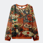 Kyoto-Lion Japanese Traditional Elements Christmas Ugly Sweatshirt