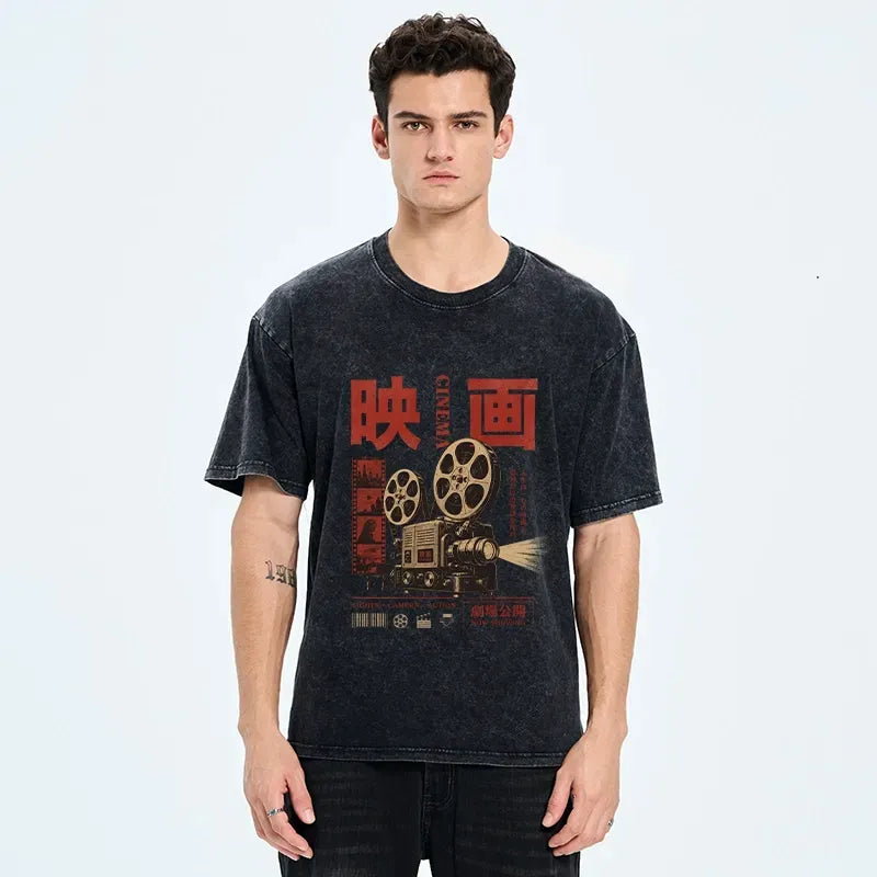 japanese vintage cinema t-shirt free shipping