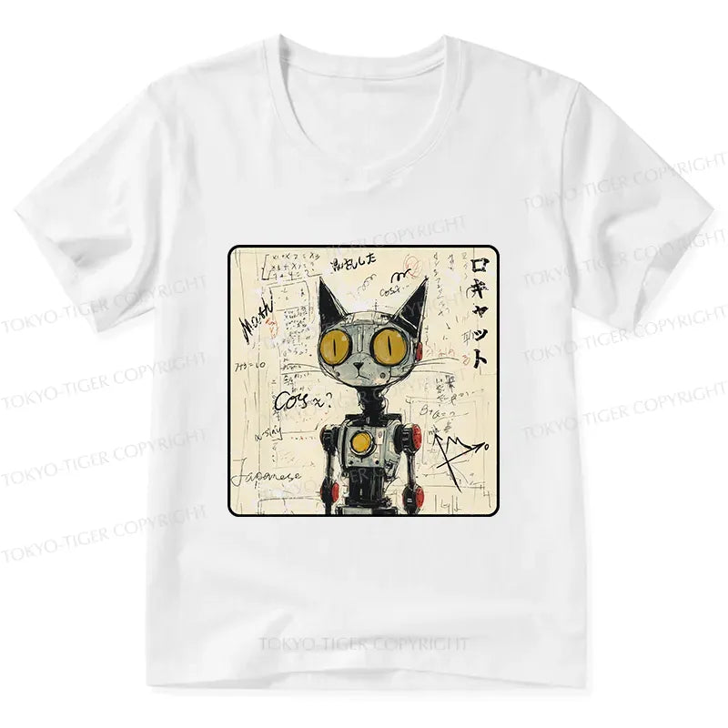 Kyoto-Lion Robot Cat V-Neck Classic T-Shirt