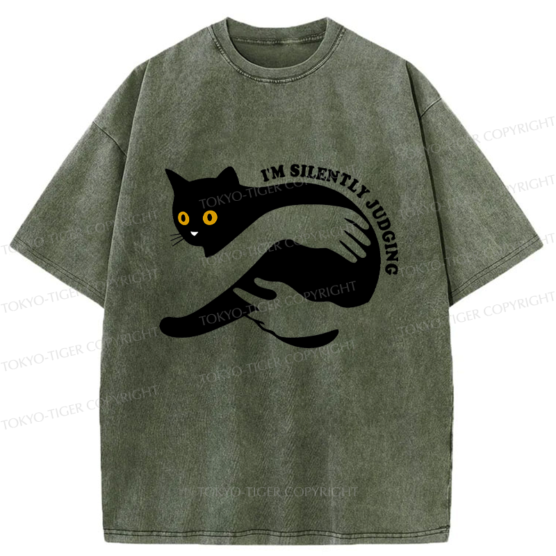 funny judging cat tee streetwear on sale