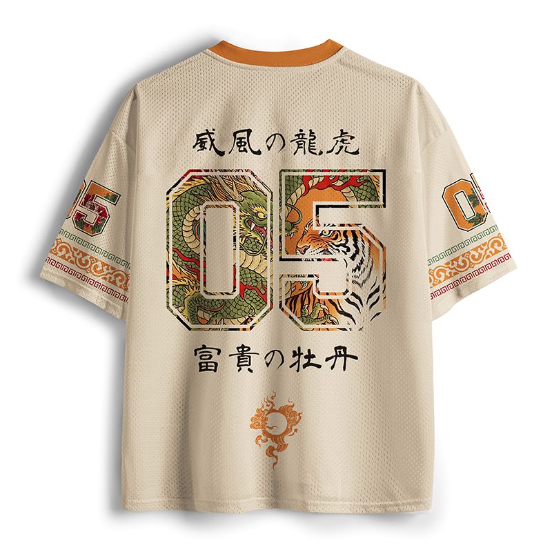 Japanese Dragon Tiger Mesh Jersey for Summer