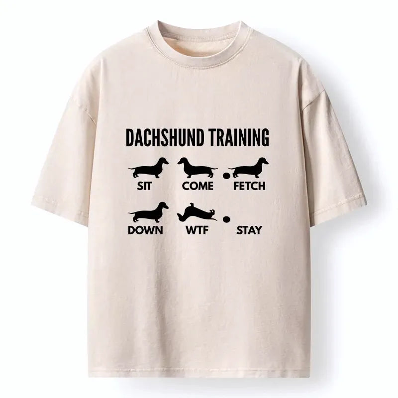 Kyoto-Lion Chaotic Dachshund Commands Meme Washed T-Shirt