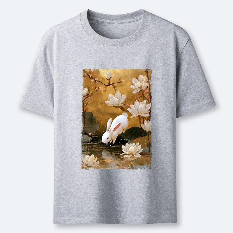 Kyoto-Lion Oriental Rabbit Pond Scene Classic T-Shirt