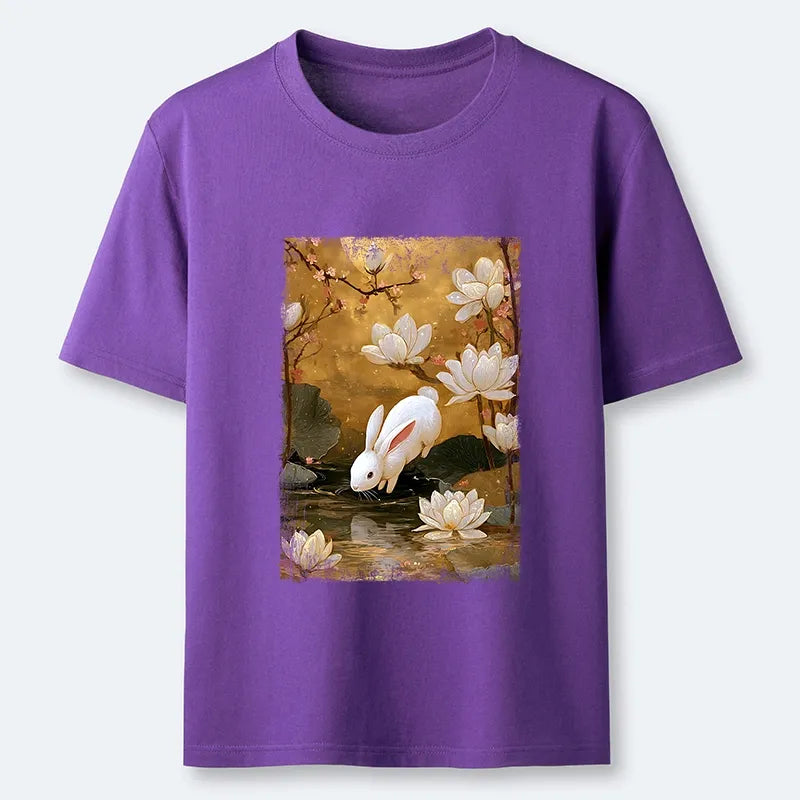 Kyoto-Lion Oriental Rabbit Pond Scene Classic T-Shirt