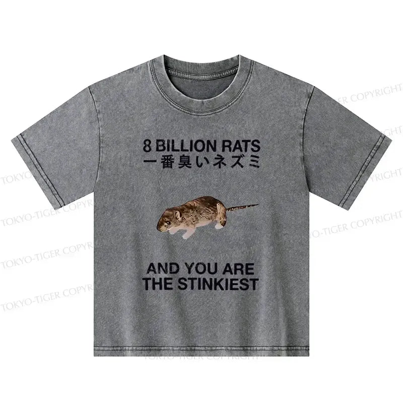 Washed Japanese Rat T-Shirt for Kids