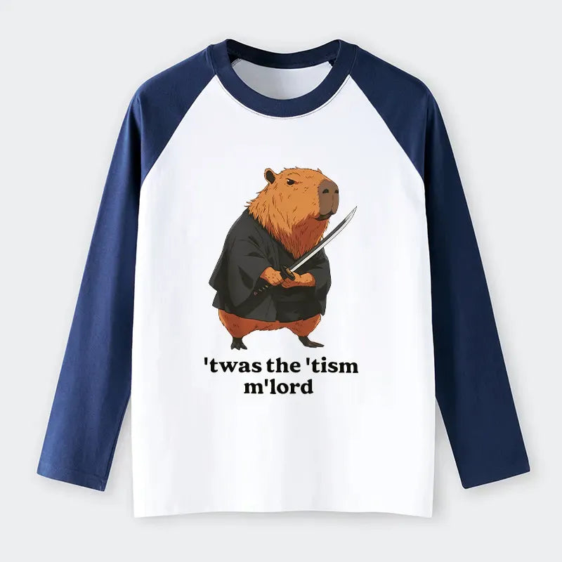Japanese Samurai Capybara Raglan T-Shirt