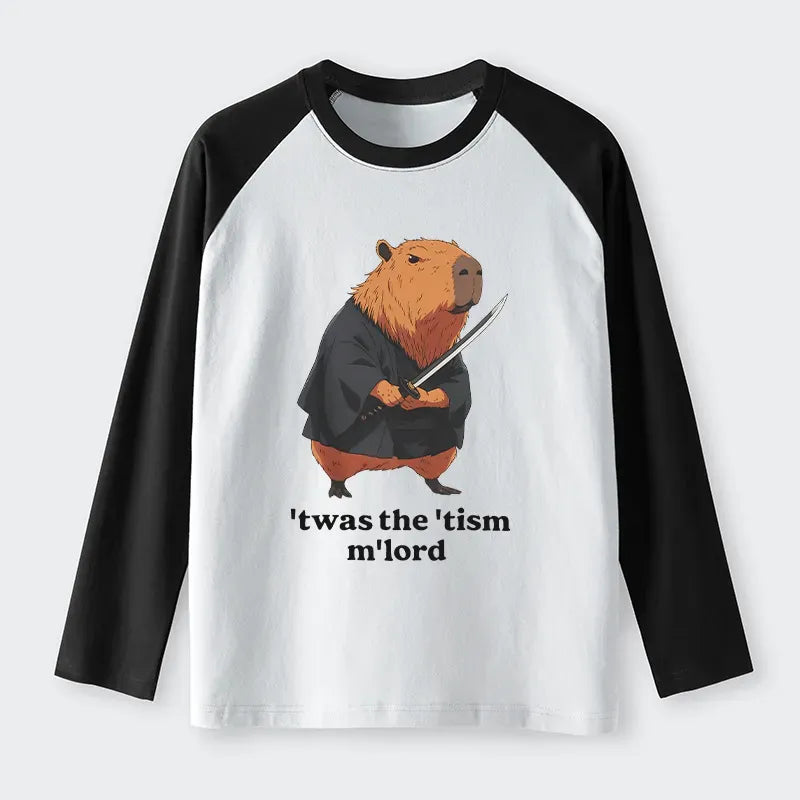 Japanese Samurai Capybara Raglan T-Shirt