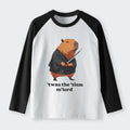 Japanese Samurai Capybara Raglan T-Shirt