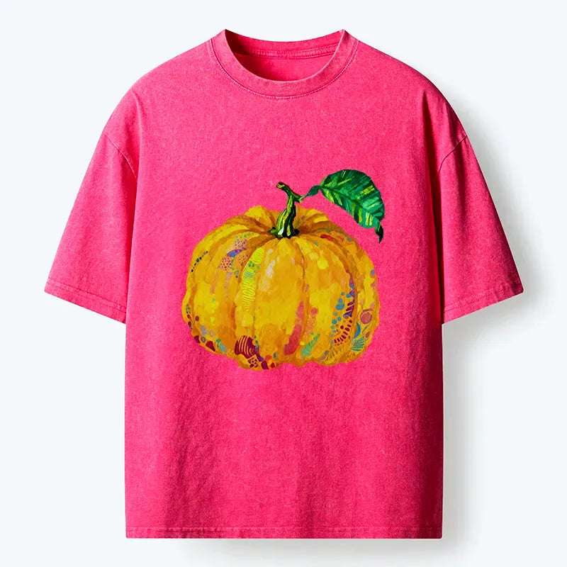 Kyoto-Lion Pumpkin Art Washed T-Shirt