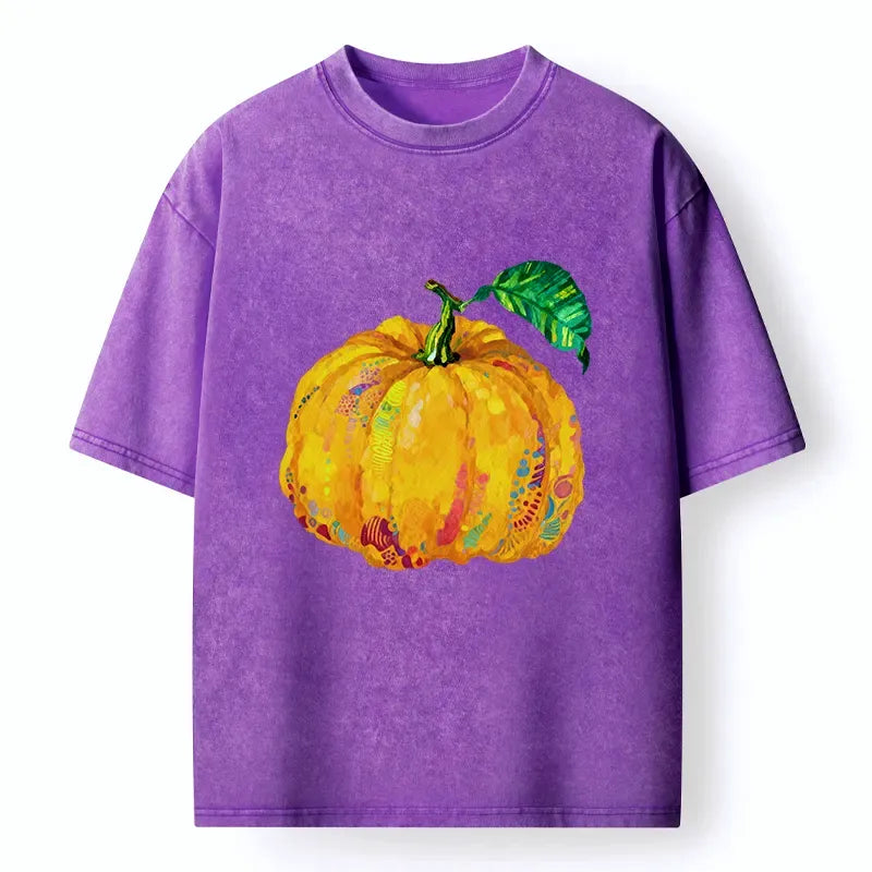 Kyoto-Lion Pumpkin Art Washed T-Shirt