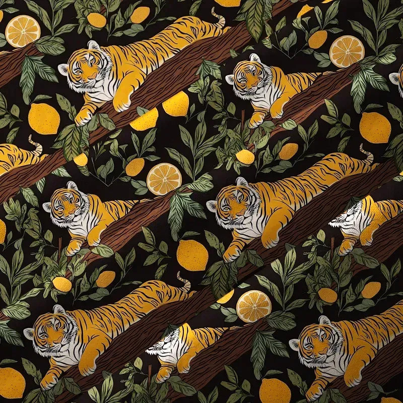Japanese Tiger Button-up Shirt for Summer