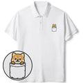Japanese Shiba Inu Embroidered Polo Shirt