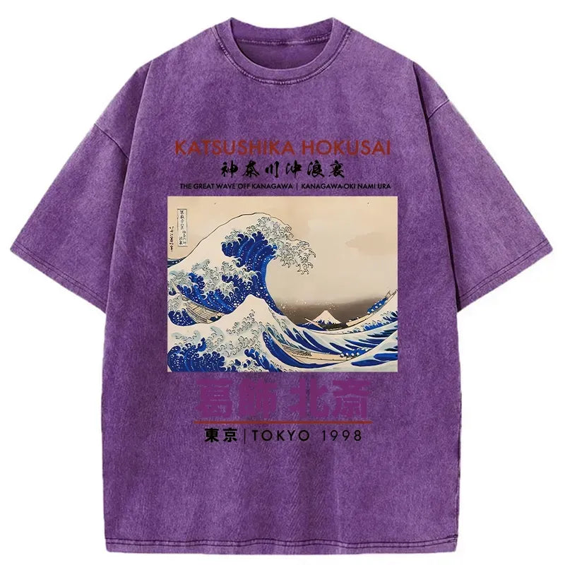 Hokusai Kyoto Lion washed t-shirt