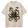 Washed octopus t-shirt for streetwear
