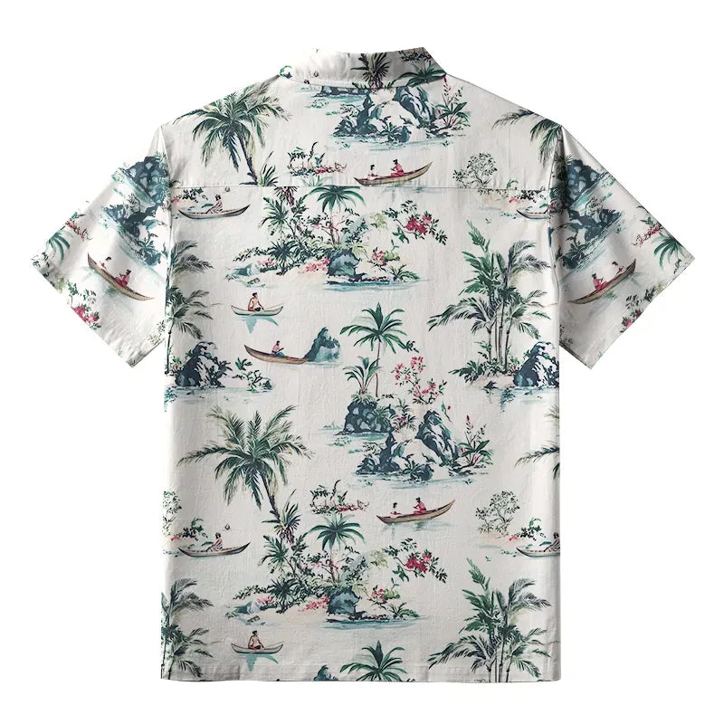 Japanese Kyoto Lion Button-up Shirt for Vacation