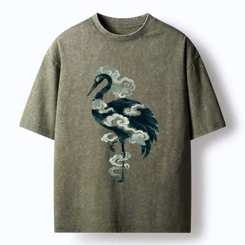 Kyoto lion washed t-shirt for daily wear