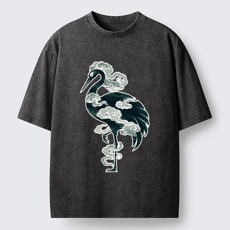 vintage crane clouds t-shirt free shipping