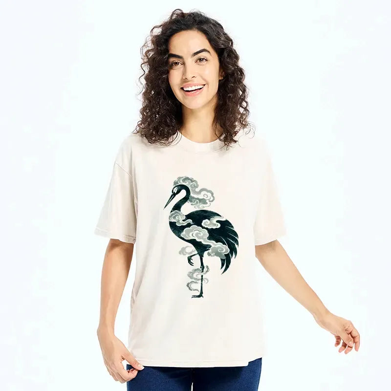 Kyoto lion washed t-shirt for daily wear