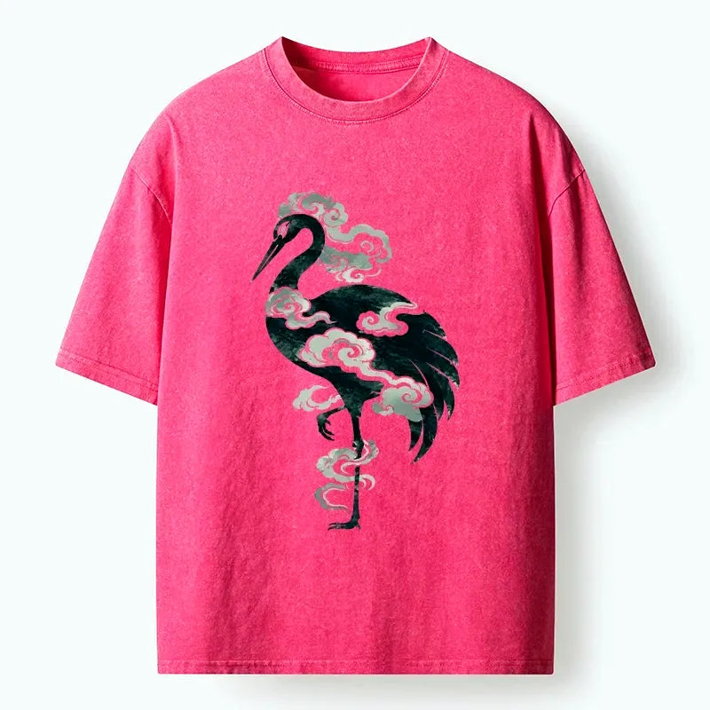 vintage crane clouds t-shirt free shipping
