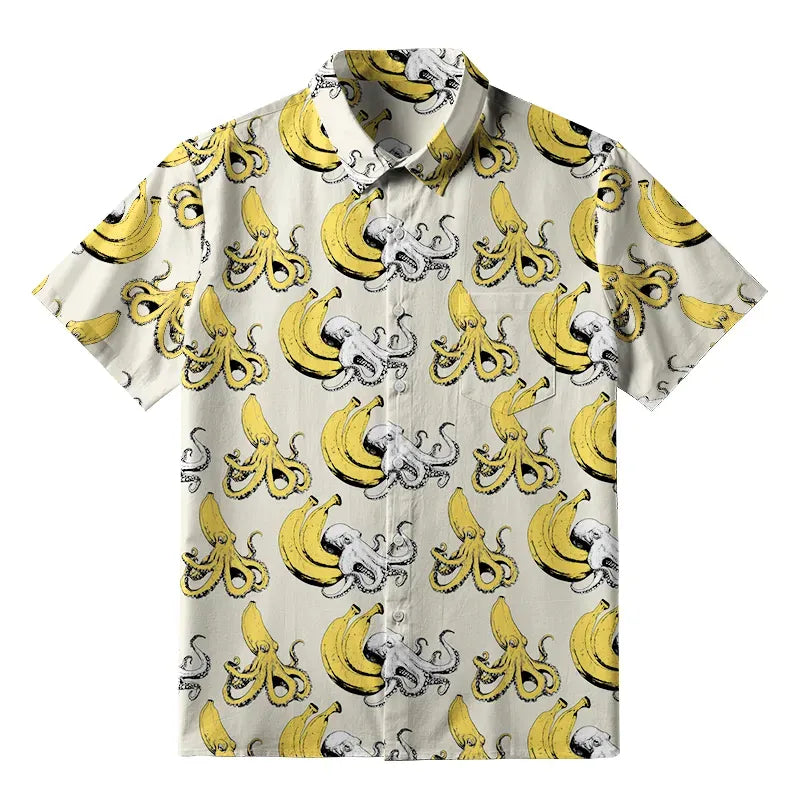 Octopus Disguised as Banana Button-up Shirt