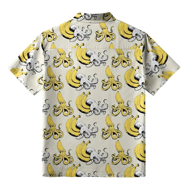 Kyoto-Lion Octopus Disguised As A Banana Button-up Shirt