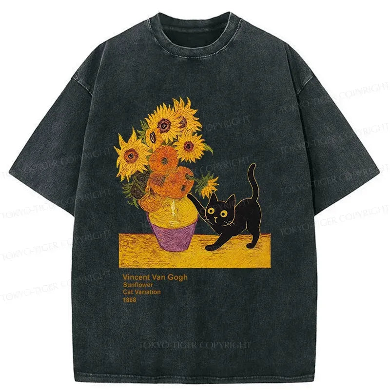 naughty cat ukiyo-e style shirt on sale