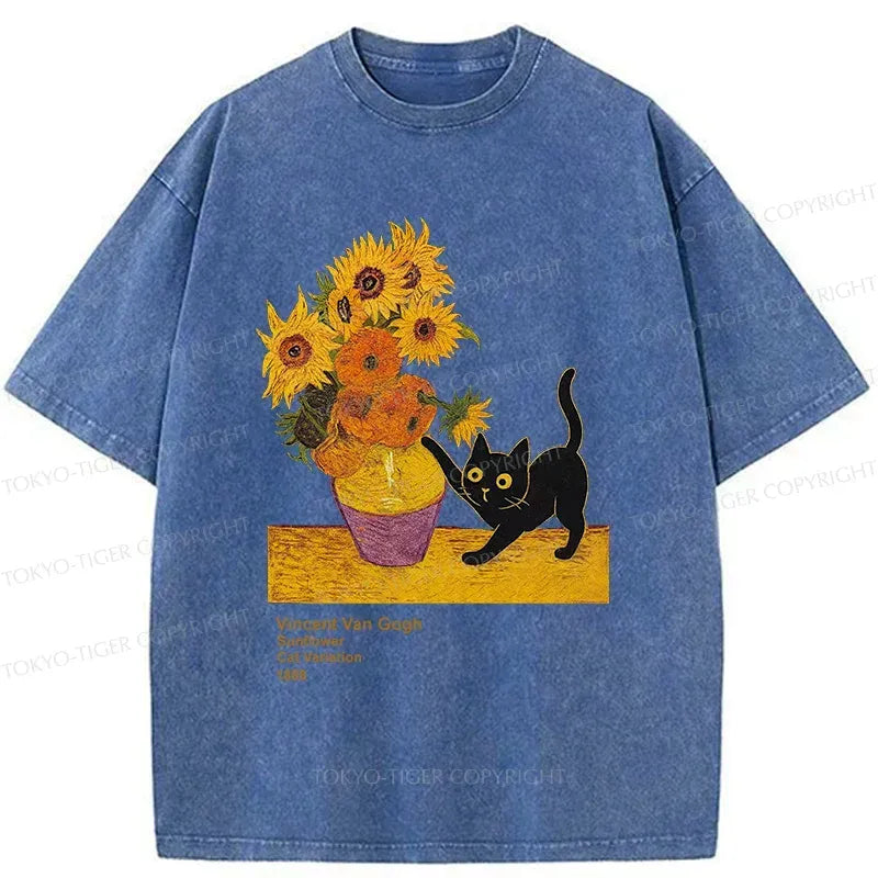 naughty cat ukiyo-e style shirt on sale