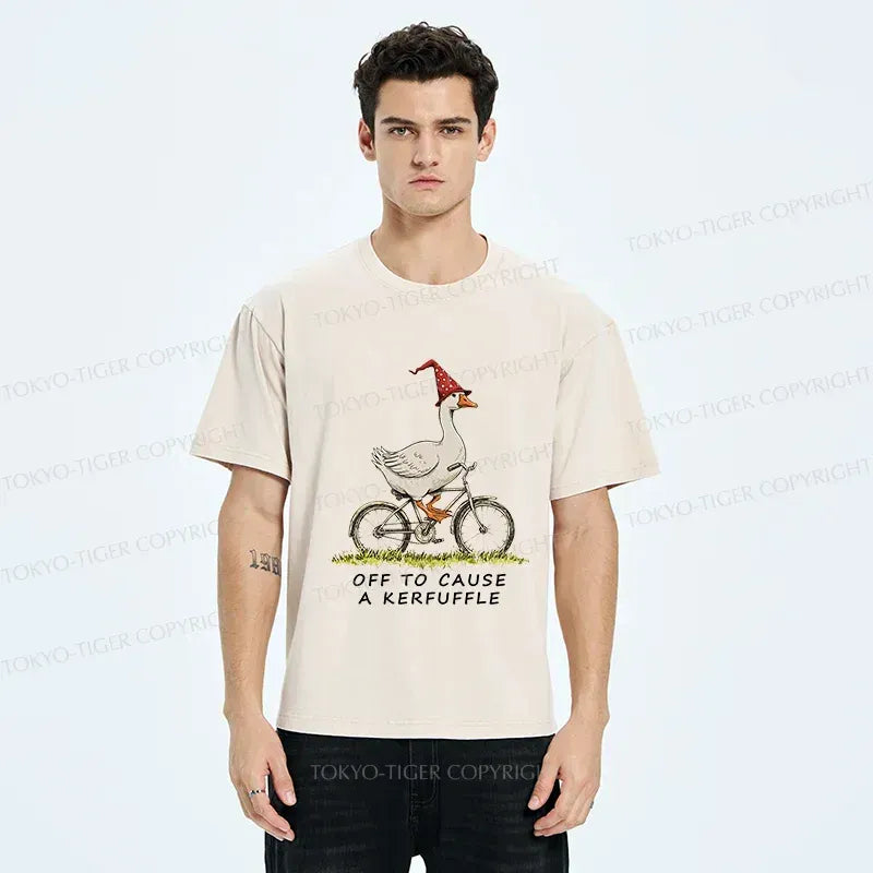 Japanese vintage goose bike tee for streetwear