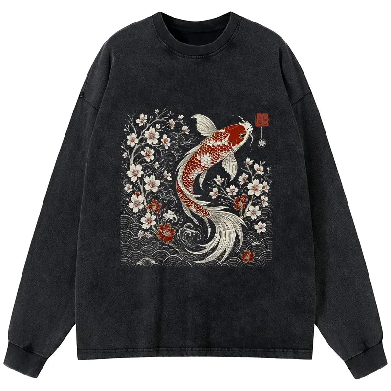 Vintage Sakura Koi Long Sleeve Tee