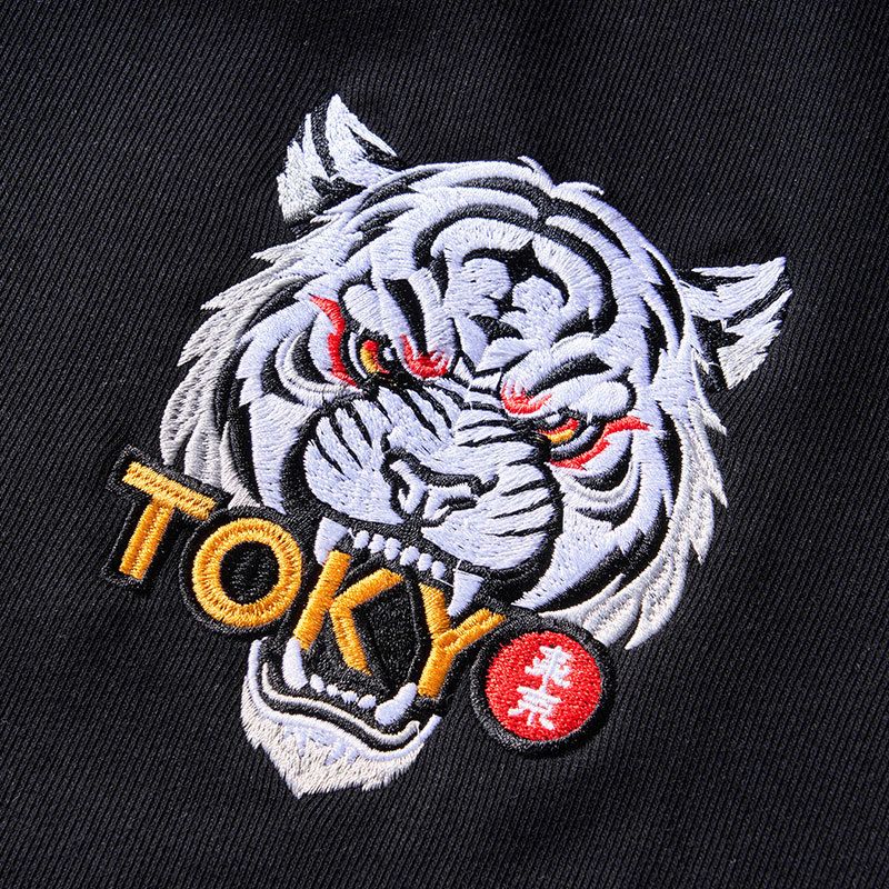 kyoto lion embroidered varsity jacket