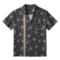 Kyoto-Lion Rainbow Blooms Black Flowers Japanese Hawaiian Shirt